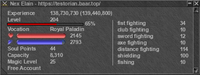 Signature for player Nex Elain